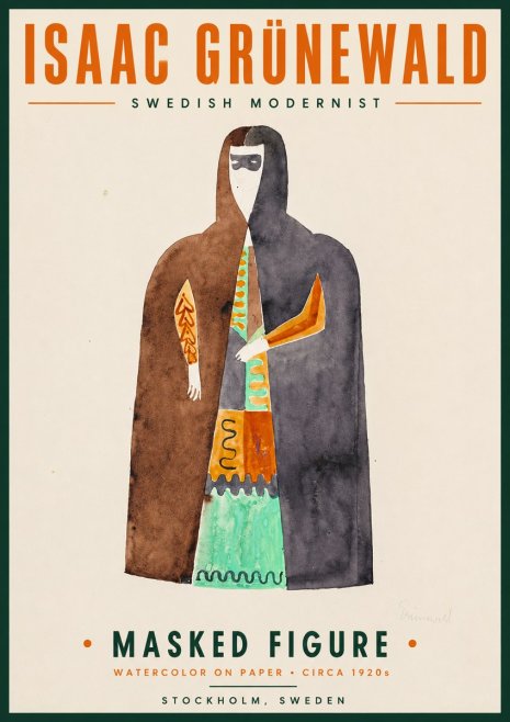 Isaac Grünewald Masked Figure No4 - Plakat