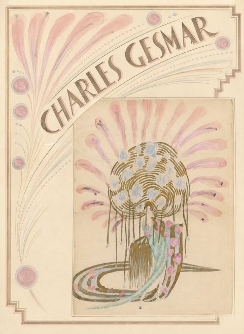 Charles Gesmar Woman with Headdress No5 - Plakat