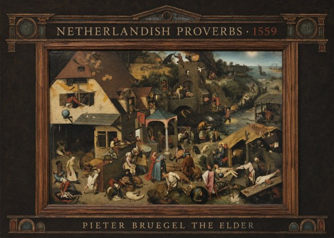 Pieter Bruegel Netherlandish Proverbs XI No4 - Plakat