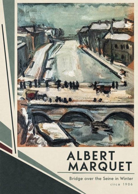 Albert Marquet Bridge over the Seine in Winter No2 - Plakat