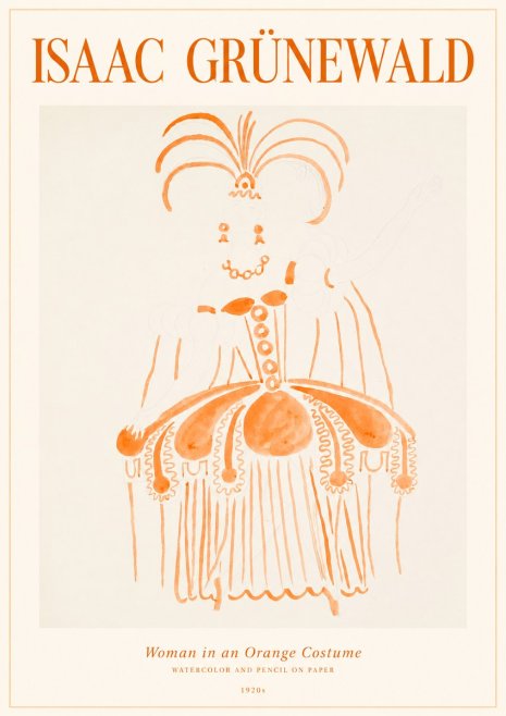 Isaac Grünewald Woman in an Orange Costume No1 - Plakat