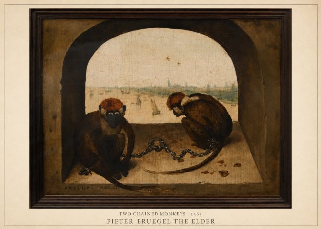 Pieter Bruegel Two Chained Monkeys I No4 - Plakat