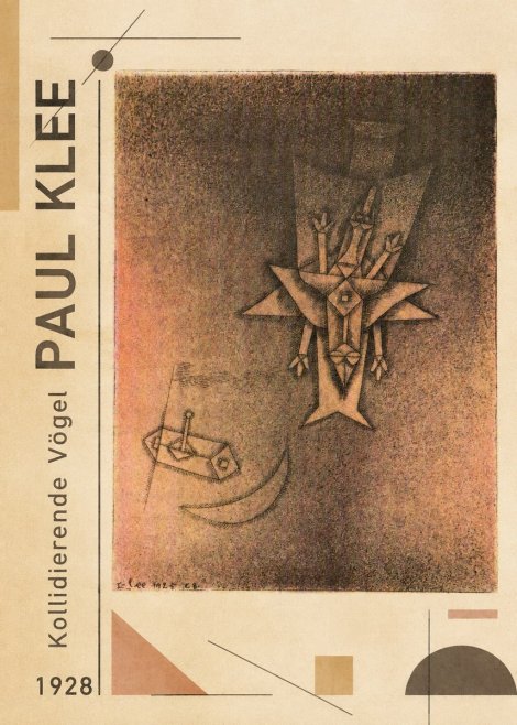Paul Klee Kollidierende Vögel No2 - Plakat