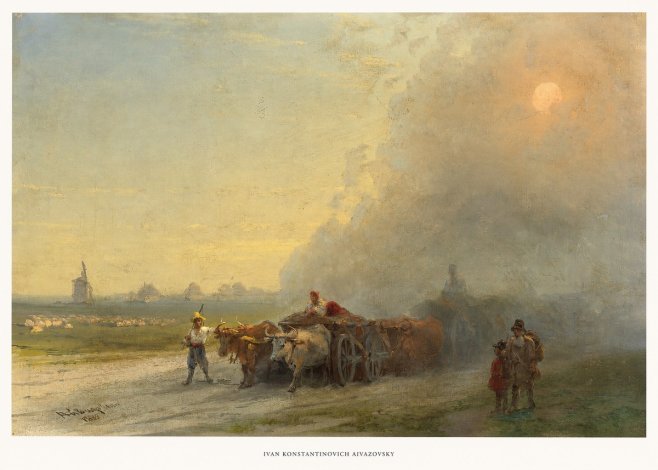 Ivan Konstantinovich Aivazovsky Landscape with Oxen No6 - Plakat