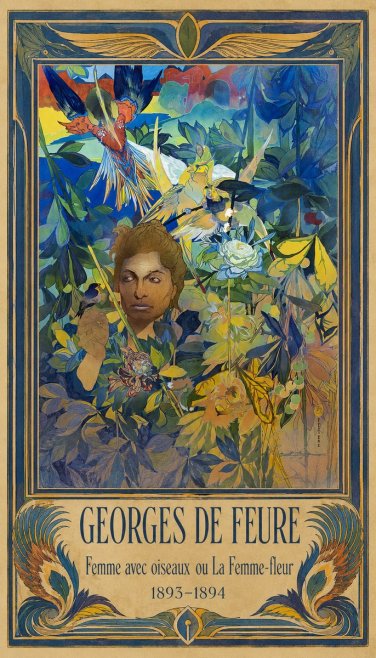 Georges de Feure Femme Avec Oiseaux Ou La Femme-fleur No3 - Plakat