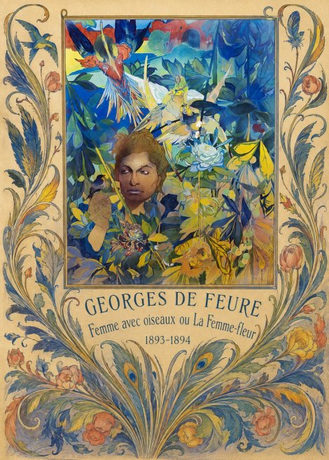 Georges de Feure Femme Avec Oiseaux Ou La Femme-fleur No5 - Plakat