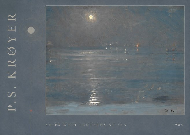 P.S. Krøyer Ships with Lanterns at Sea No2 - Plakat