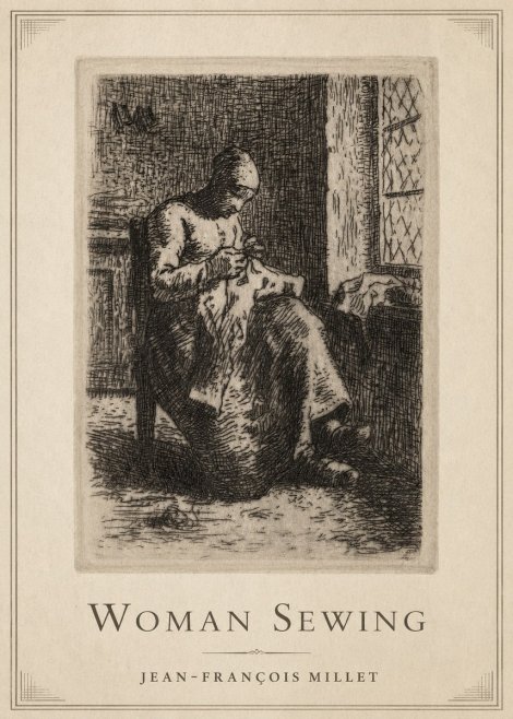 Jean-François Millet Woman Sewing No1 - Plakat
