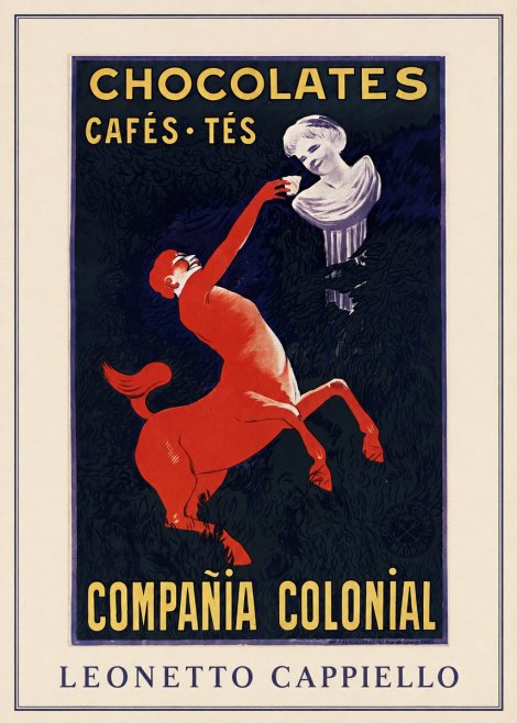 Leonetto Cappiello Chocolates, Cafés, Tés - Compañía Colonial No3 - Plakat