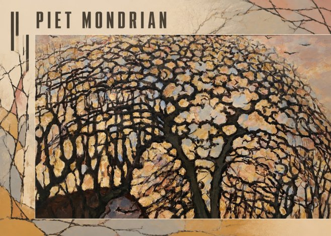 Piet Mondrian Avond (Evening); the Red Tree No3 - Plakat