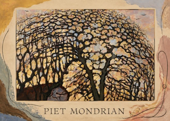 Piet Mondrian Avond (Evening); the Red Tree No5 - Plakat