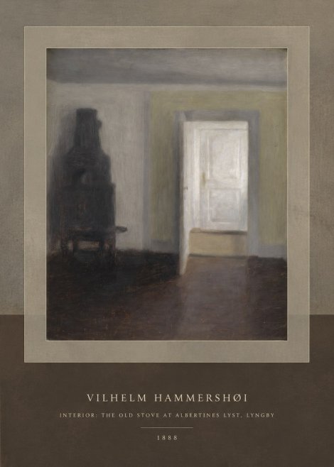 Vilhelm Hammershøi Interior: the Old Stove at Albertines Lyst, Lyngby No4 - Plakat