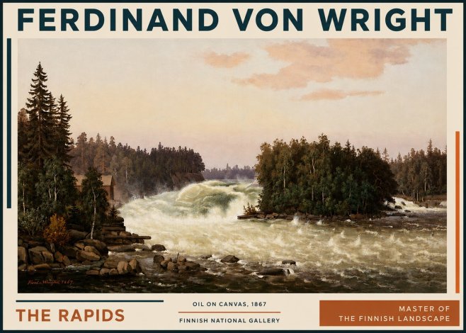Ferdinand von Wright The Rapids No5 - Plakat
