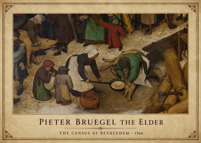 Pieter Bruegel The Census at Bethlehem VI No1 - Plakat