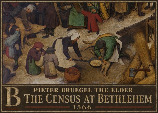 Pieter Bruegel The Census at Bethlehem VI No4 - Plakat