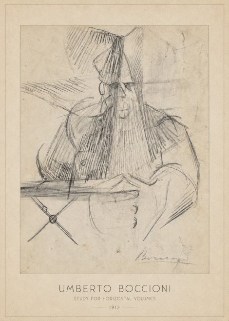 Umberto Boccioni Study for Horizontal Volumes No6 - Plakat