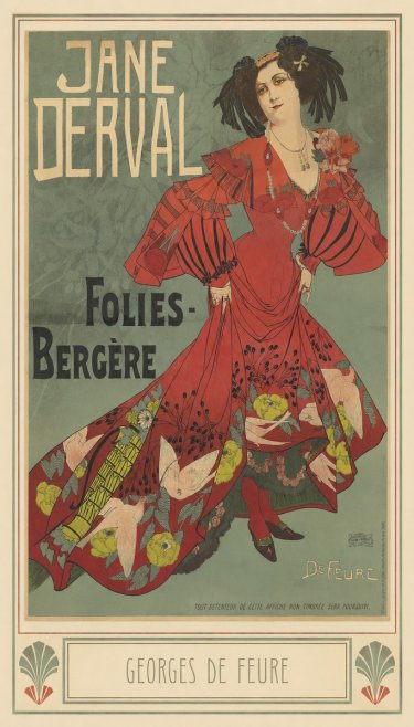 Georges de Feure Jane Derval - Folies-bergère III No3 - Plakat
