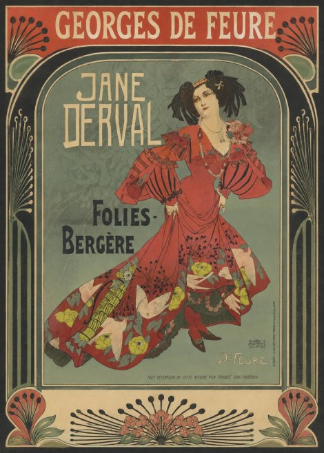 Georges de Feure Jane Derval - Folies-bergère III No4 - Plakat