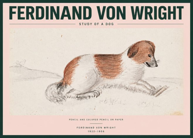 Ferdinand von Wright Study of a Dog No2 - Plakat