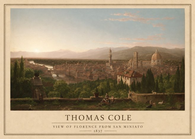 Thomas Cole View of Florence from San Miniato No1 - Plakat