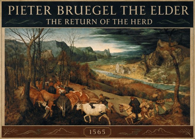 Pieter Bruegel The Return of the Herd No3 - Plakat