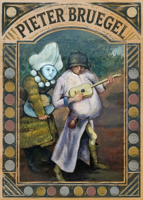 Pieter Bruegel Two Figures with a Lute No4 - Plakat