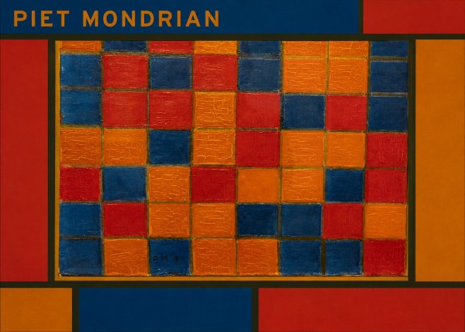 Piet Mondrian Checkerboard Composition with Dark Colors No1 - Plakat