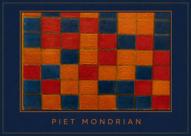 Piet Mondrian Checkerboard Composition with Dark Colors No4 - Plakat
