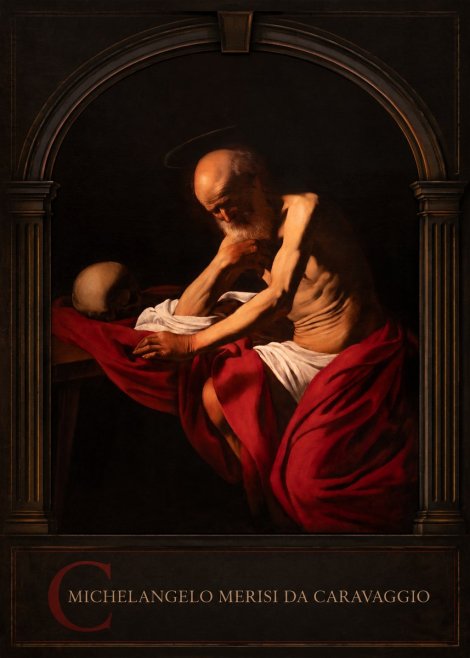 Michelangelo Merisi da Caravaggio Saint Jerome in Meditation II No3 - Plakat