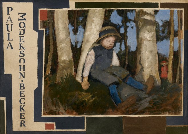Paula Modersohn-Becker Sleeping Child in a Birch Grove No2 - Plakat