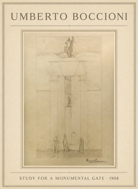 Umberto Boccioni Study for a Monumental Gate No1 - Plakat