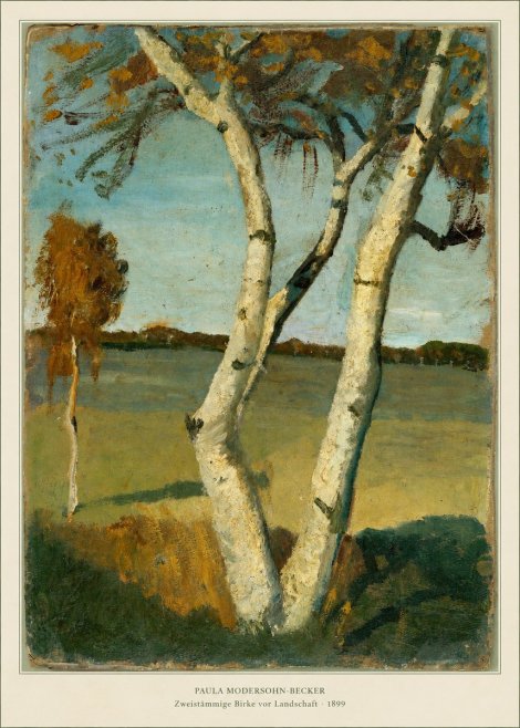 Paula Modersohn-Becker Zweistämmige Birke Vor Landschaft No6 - Plakat