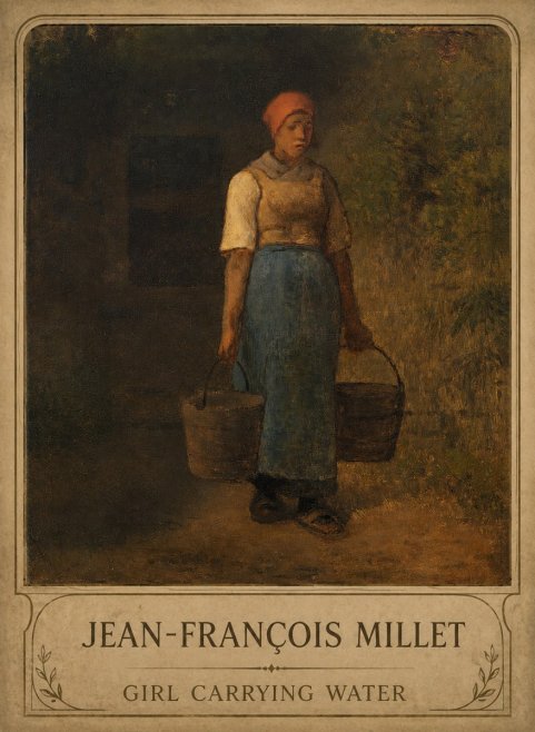 Jean-François Millet Girl Carrying Water No3 - Plakat