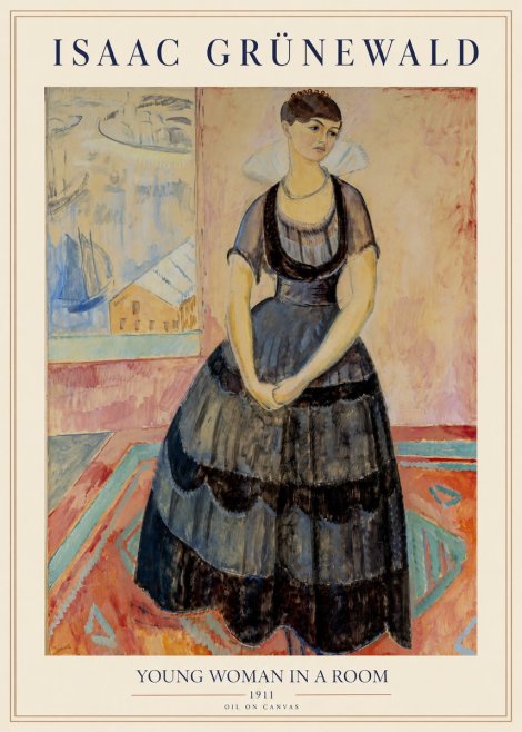 Isaac Grünewald Young Woman in a Room No1 - Plakat