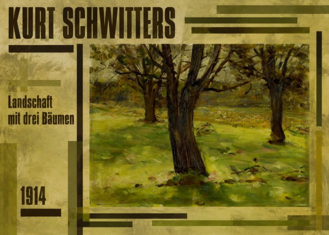 Kurt Schwitters Landschaft Mit Drei Bäumen No2 - Plakat