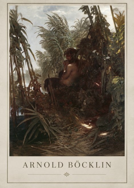 Arnold Böcklin Faun Playing the Panpipes No2 - Plakat