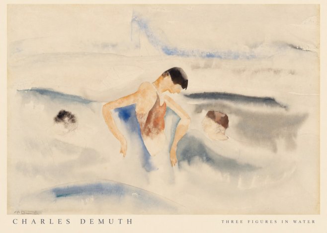 Charles Demuth Three Figures in Water No6 - Plakat