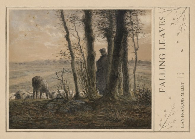 Jean-François Millet Falling Leaves No2 - Plakat