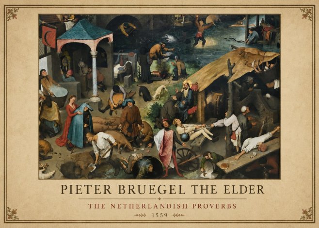 Pieter Bruegel The Netherlandish Proverbs III No1 - Plakat