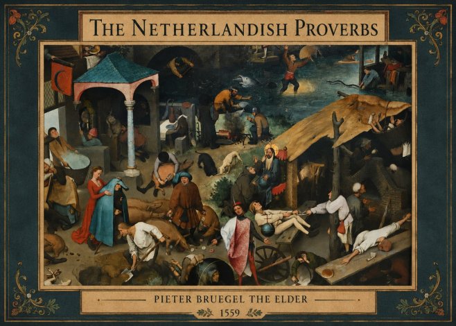 Pieter Bruegel The Netherlandish Proverbs III No3 - Plakat