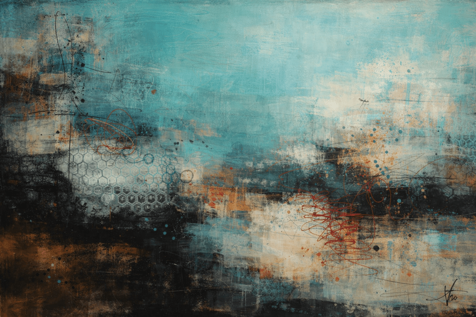 Swirling Aqua Canvas