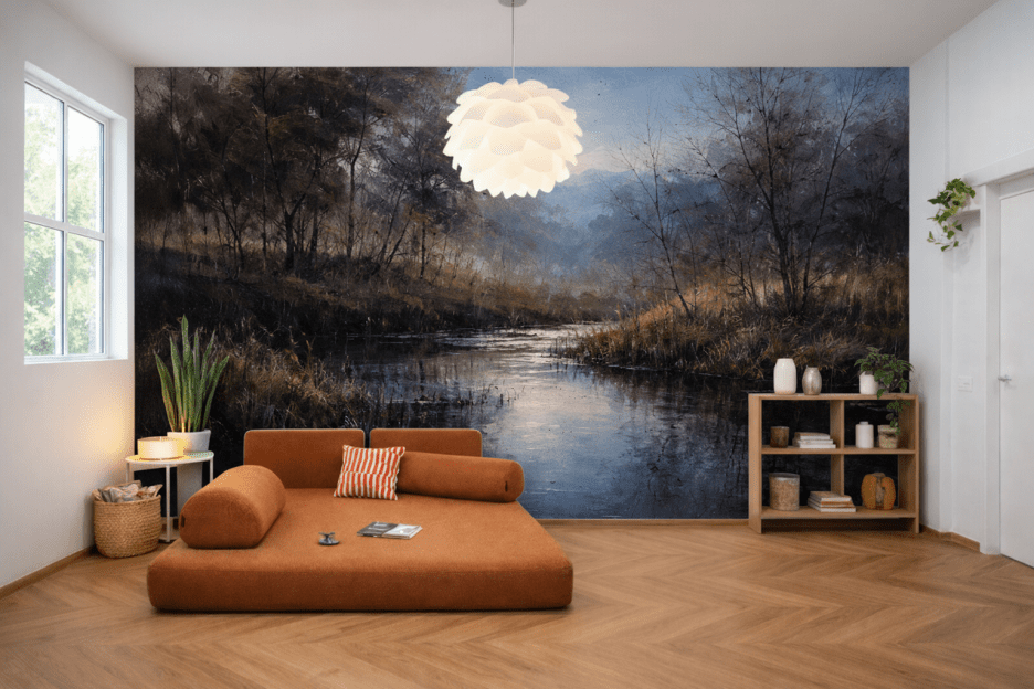 Misty Marshland Reflection