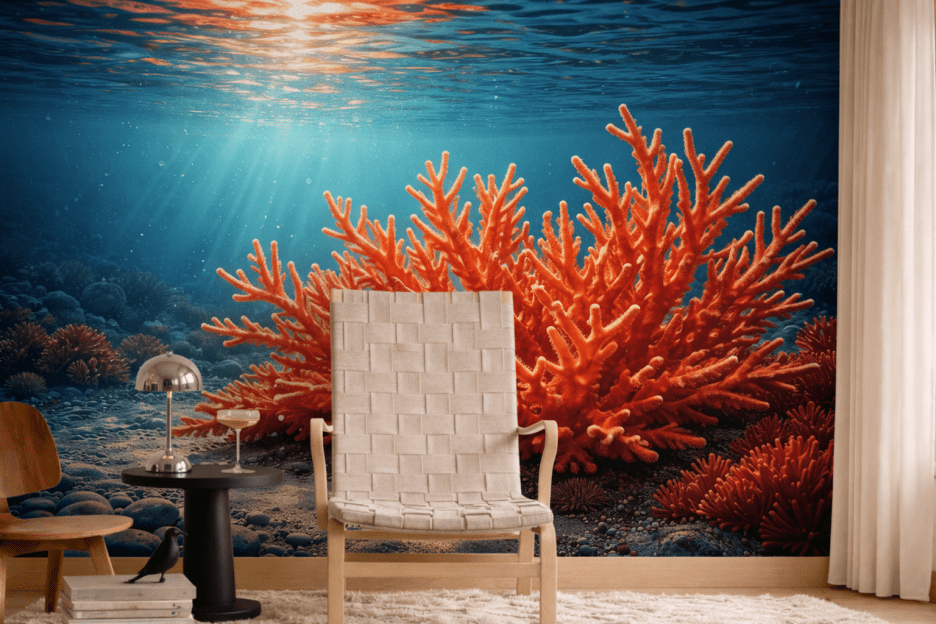 Crimson Fractal Mural