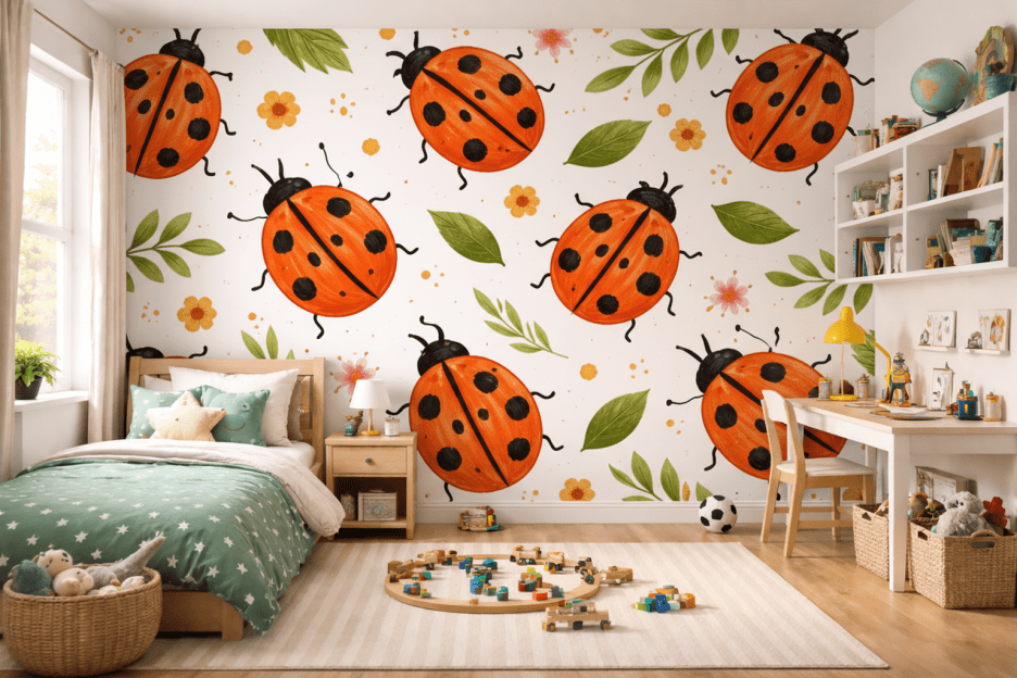 Vibrant Ladybug Tapestry