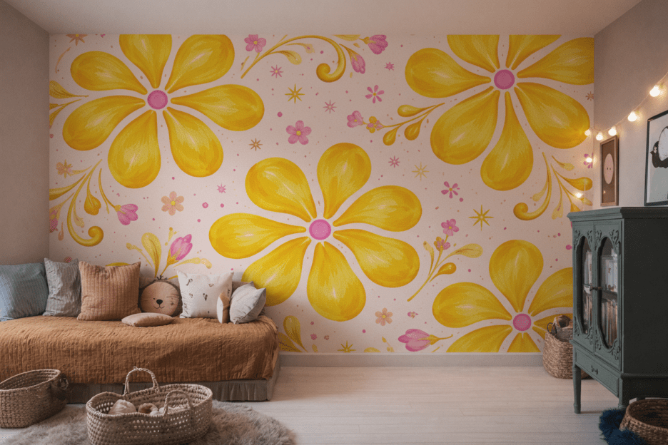 Sunlit Blossom Mural