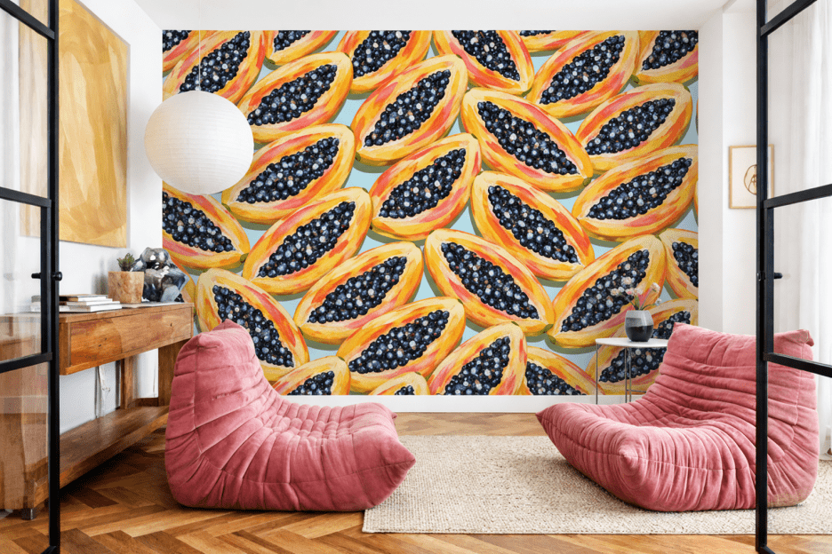 Sunlit Papaya Mosaic