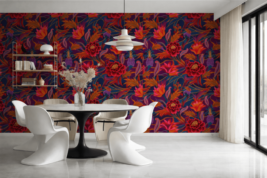 Vivid Blossom Tapestry