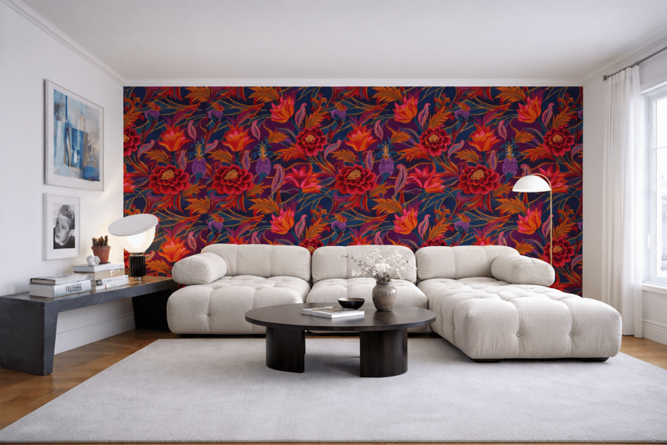 Vivid Blossom Tapestry