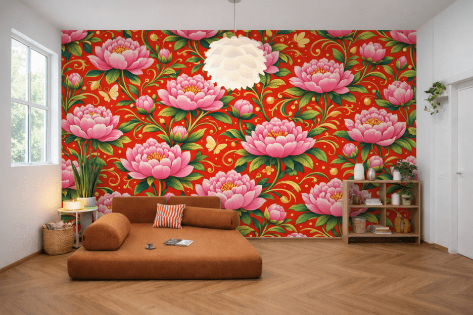 Vibrant Lotus Tapestry