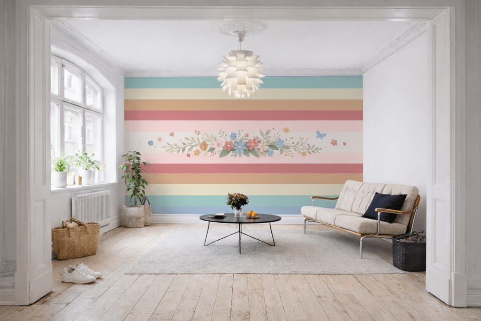 Floral Stripe Canvas